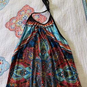 Women's maxi dress with halter top neck backless